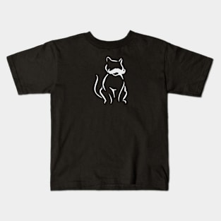 Cat Gentleman Mustache Shirt (Light Print) Kids T-Shirt